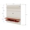 Manhattan Comfort Tribeca 62.99 Floating Entertainment Center, Off White/Orange Pink 1PMC85 - alternate 4